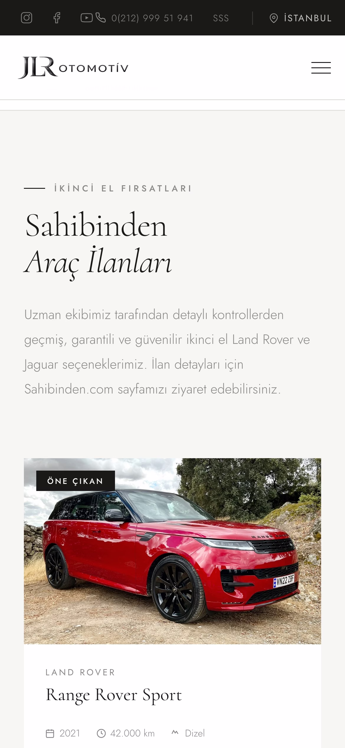 JLR Otomotiv ikinci el araçlar