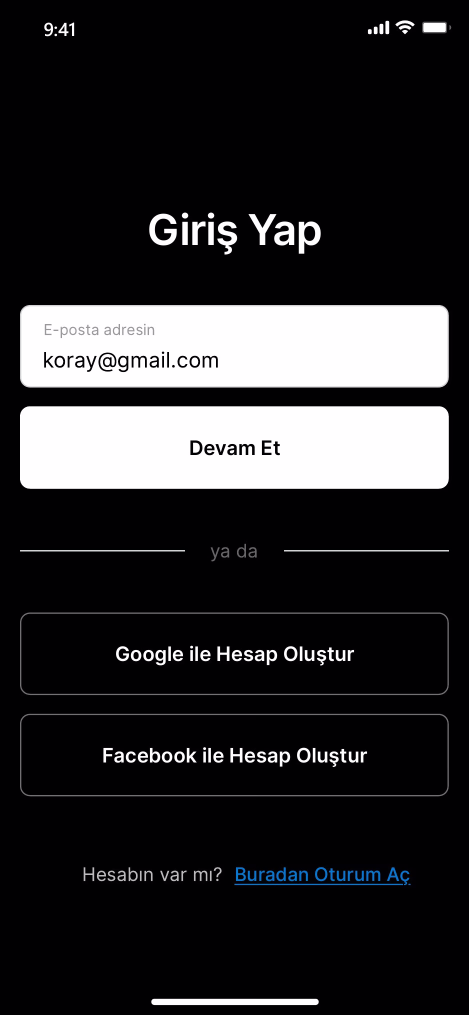 Mercedes EQ Club giriş ekranı