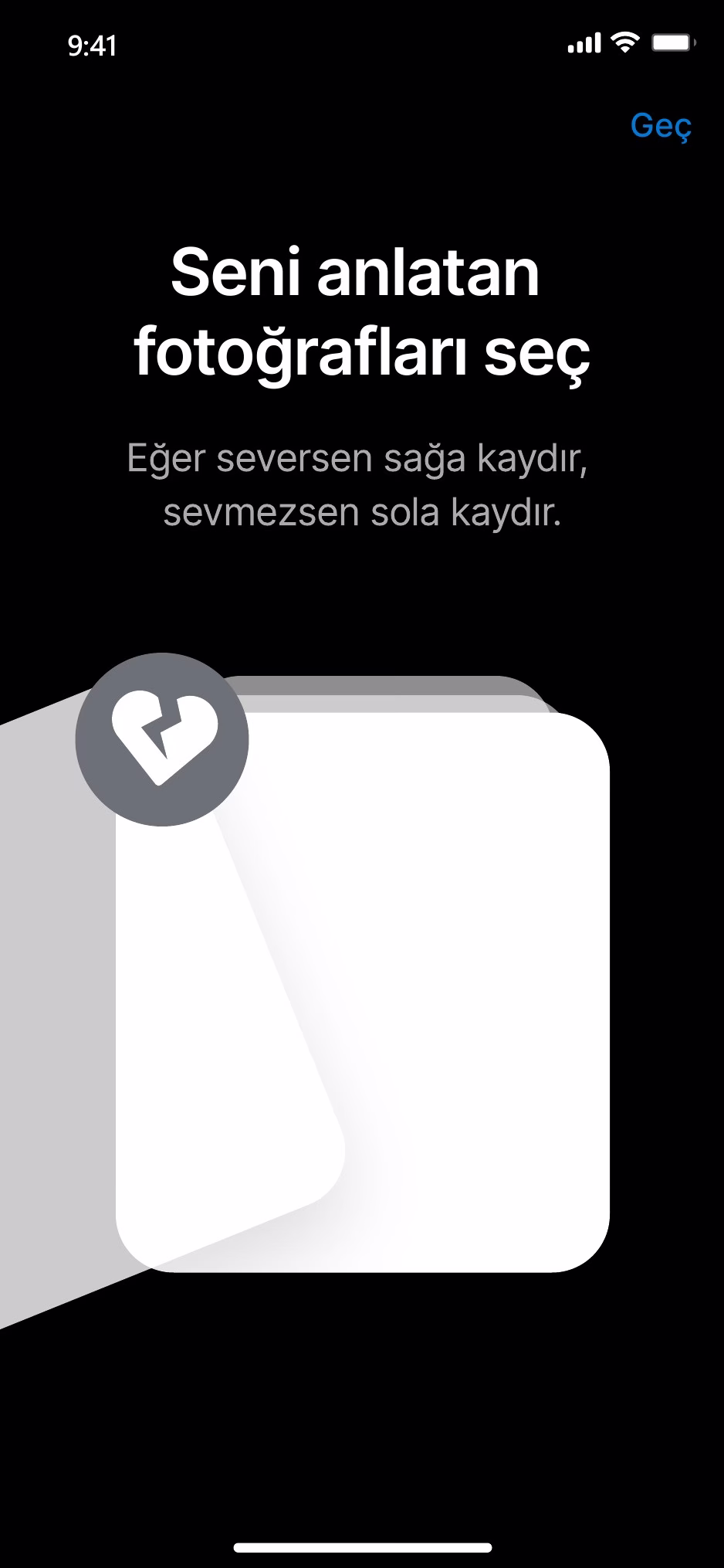 Profil fotoğrafı tercih ekranı - sevmiyorum