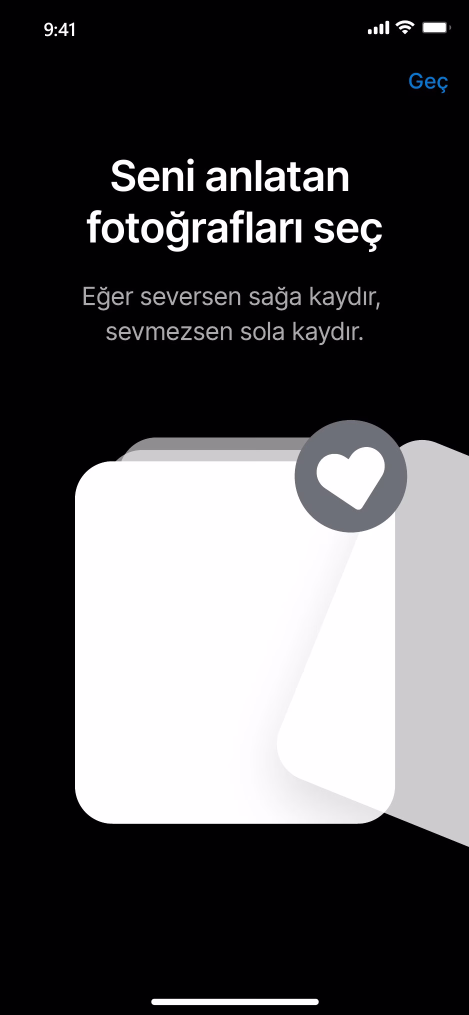 Profil fotoğrafı tercih ekranı - seviyorum