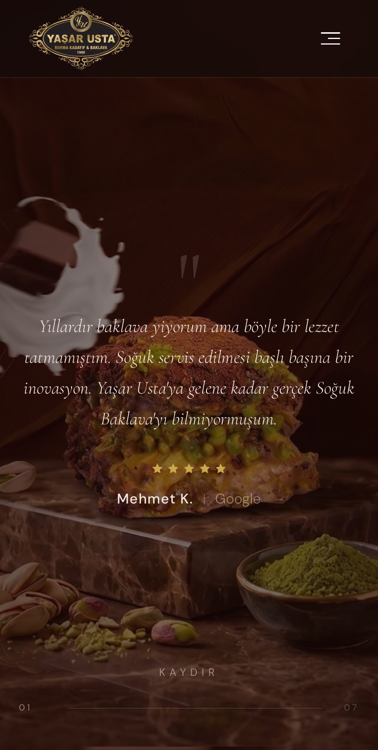 Soğuk Baklava ürün detayı