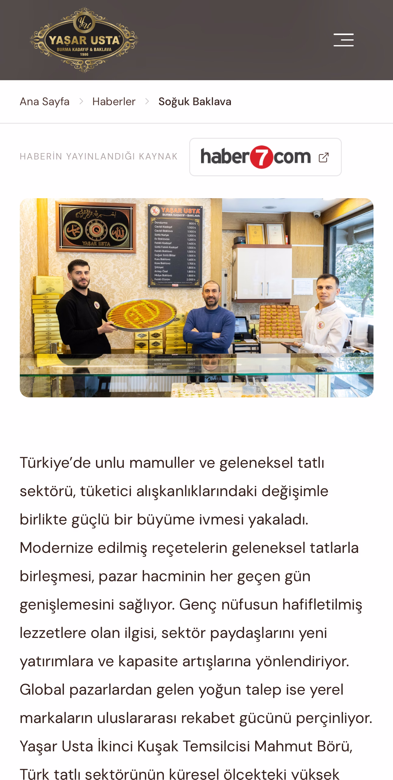 Soğuk Baklava adres seçimi